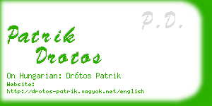 patrik drotos business card